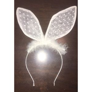White Bunny Ears Headband
